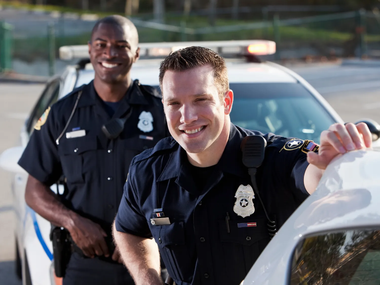 Police talking with a small kid